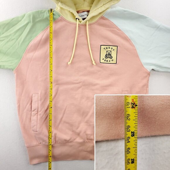 Teddy Fresh Hoodie Pastel Colorblock Pullover Embroidered Logo Medium - Picture 7 of 14
